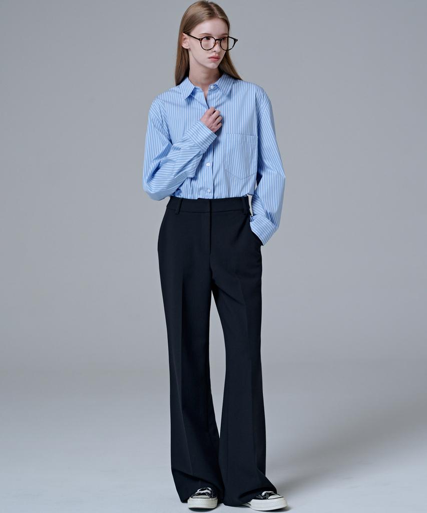 Marop 2164 Stretch Flare Pants (Navy)
