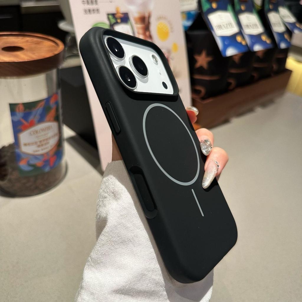 Applicable to Apple 17 thin ring magnetic mobile phone case liquid silicone iPhone16proMax Macaron 15 protective case