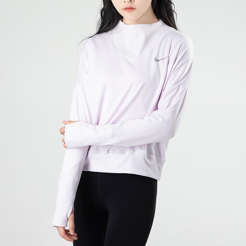 Nike Running Training Pullover Long Sleeve Sports T-Shirt Women Tops Pink DA1057-573