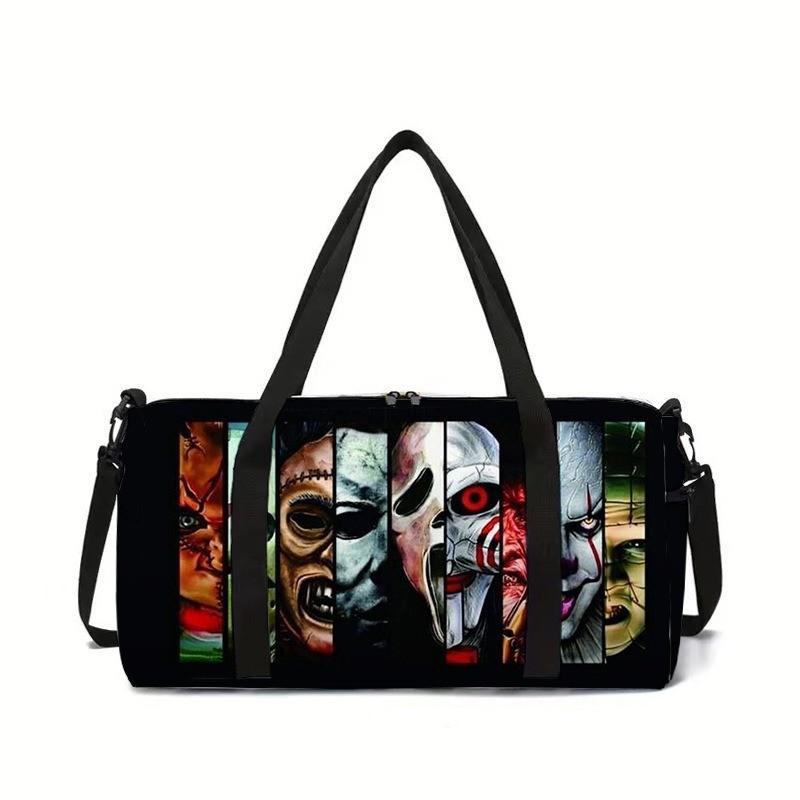 Klassisch Beliebt Neu Skelett 3D Gedruckt Große Kapazität Reisetaschen Tonnenform Umhängetasche Outdoor Sporttaschen Fitnessstudio Yogatasche