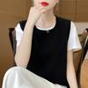 Women's Loose Pure Wool Square Neck Vest - Autumn 2024 New Layering Knit Sweater Shawl Top