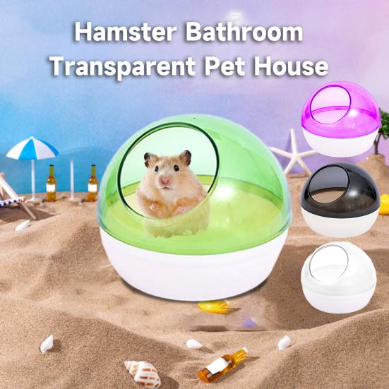 

Ванная комната для хомяка, легко чистящаяся, съемный прозрачный контейнер для песочной ванны для хомяка, принадлежности для мелких животных фиолетовый