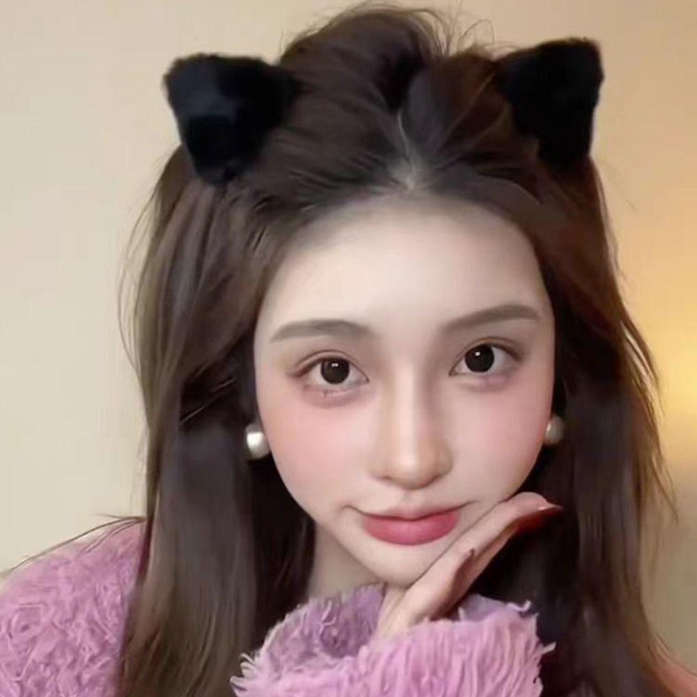 Hollow Plush Cat Ear Hair Clip Lambhair Mini Cat Ear Hairgrip  Female/Girls