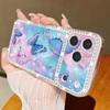 Diamond Case For iPhone 17 Pro Max Crystal Butterfly Print Clear TPU Silicone Soft Cover For iPhone 16 Pro Max 15 14 13 11