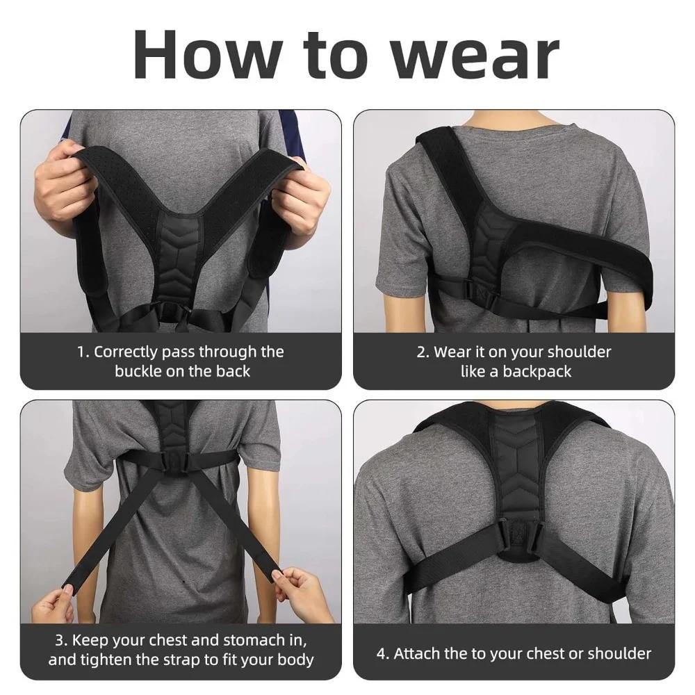 Premuim Adjustable Posture Corrector Belt Back Neck Shoulder Clavicle Spine Support Reshape Body Home Office Sport Upper Braces