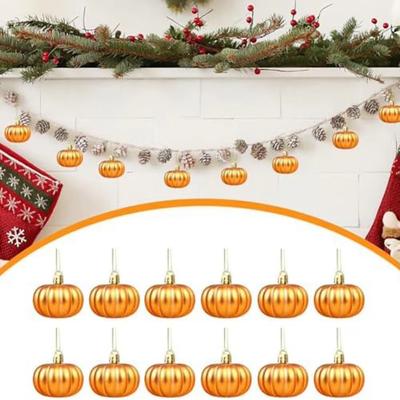 12 Pcs Matte Thanksgiving Pumpkin Ball Plastic Pumpkins Pendants  Harvest Party