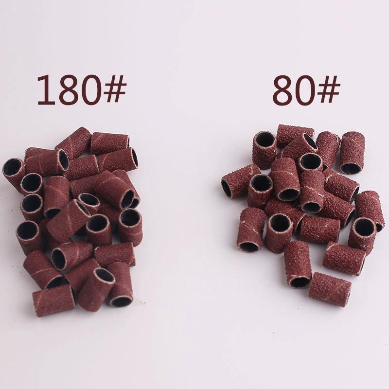 100Pcs Sanding Bands Grit File for Professional Manicure Pedicure Nail Electric Drill Machine Grinding Sand Ring Bit