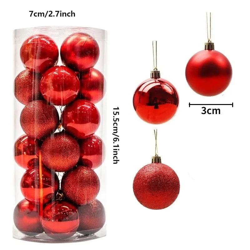 Christmas Ball Ornaments Shatterproof Plastic Decorative Hanging Balls for Xmas Tree Decorations Holiday Party Festive Decor
