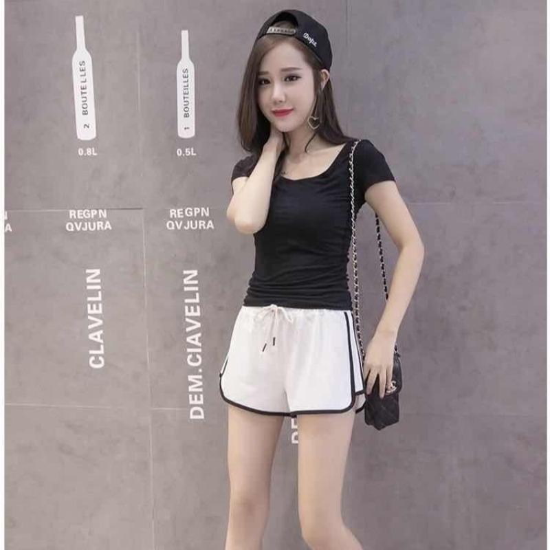 Pantaloni scurți sport de trei minute pentru femei, largi, de vară, pentru acasă, versiune coreeană, de purtat casual, cu talie înaltă, subțiri, pantaloni de pijama, se asortează cu orice
