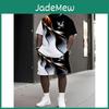 Fashionable Loose Summer Printed Color Sportswear Mens Plus Size Short Sleeved Daily Comfortable Twopiece Sport Wear
