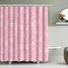 Rosa Duschvorhang mit weißen Strichzeichnungen von Gesichtern Dekorative Badewannenabdeckung für Badezimmerzubehör Einzigartiges modernes künstlerisches Design