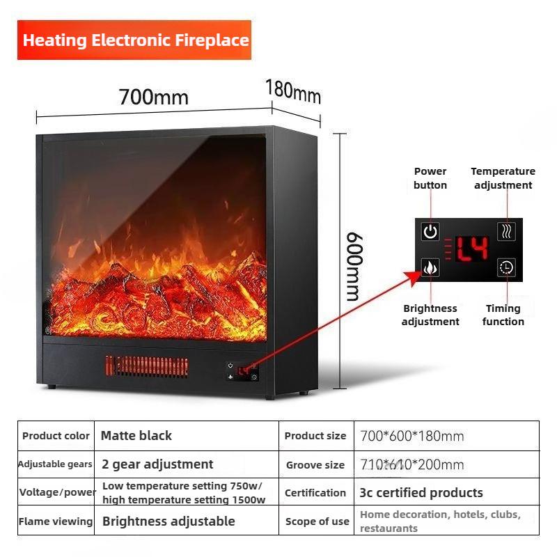 LED Simulation Flame European Style Electric Fireplace Embedded Decorative Cabinet Home Heater Hotel 4D Electronic Fireplace