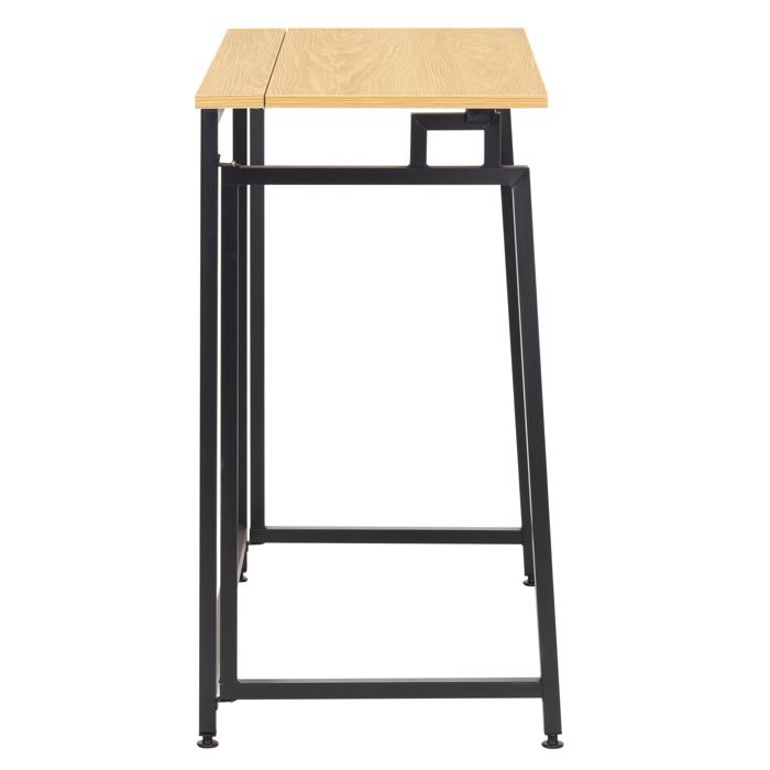 Bureau d'ordinateur pliable 80 cm – table de travail compacte aspect bois brun clair