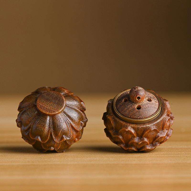 1Pc Hollow Box Pendant Accessories Portable Mini Lotus Sandalwood Sachet Medicine Pill Case Rescue Storage