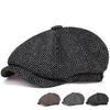 Mode Wolle Newsboy Caps Herren Herringbone Schiebermützen Frauen Männer Britische Maler Hüte Weiche Herbst Winter Caps Hüte Casquette