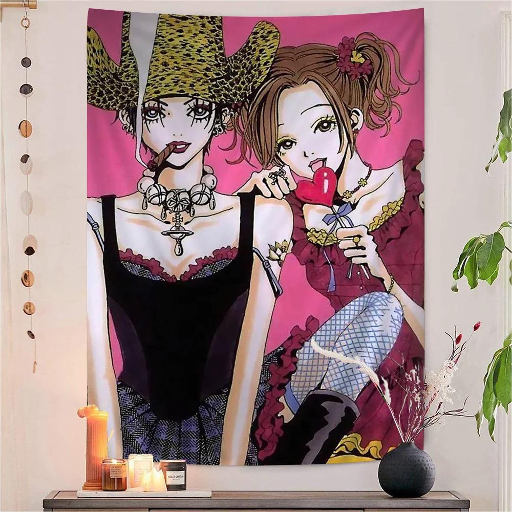 Japan Anime NANA Anime Tapestry Hippie Flower Wall Carpets Dorm Decor Cheap Hippie Wall Hanging