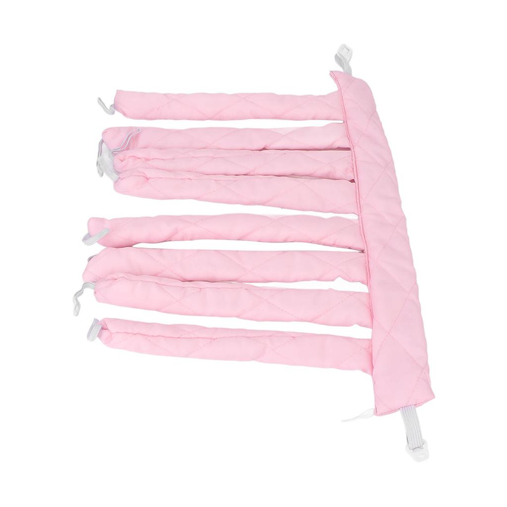 Heatless Curling Rod Sleeping Hair Curl Styling Roller Ribbon for Women Girls Extra Long HairPink