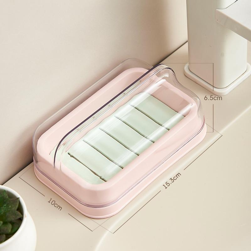 Drain Soap Box Double-layer Covered Student Dormitory Toilet Bathroom Soap Box Station Soap Box Household