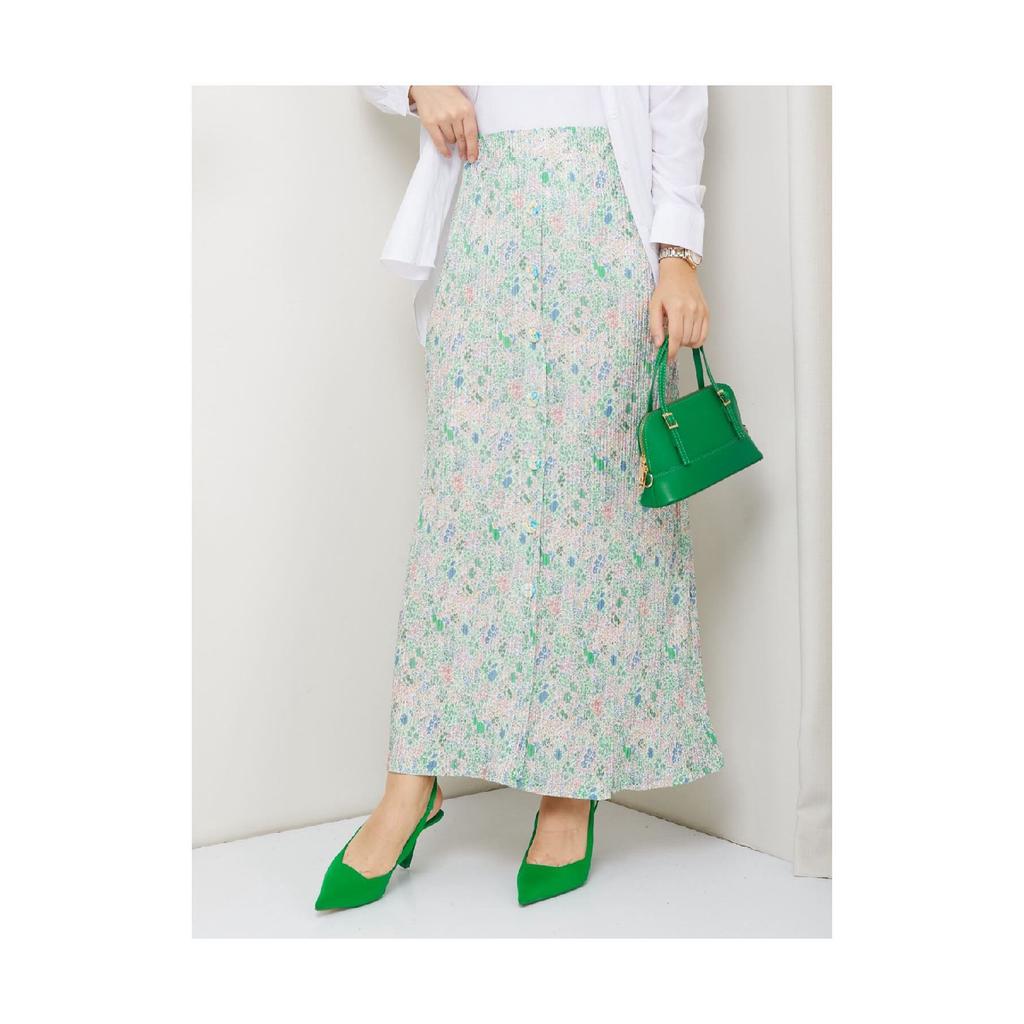 Gekämmter Rock aus Viskose - Schwarz / Fliesen