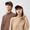 Męski T-shirt z polarową podszewką, z półgolfem, z długim rękawem