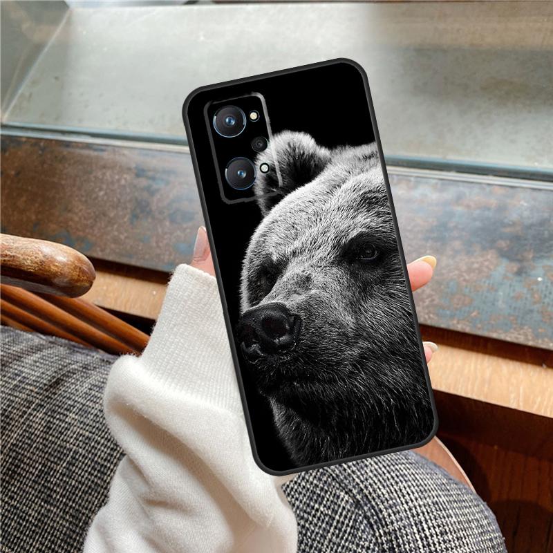 Cute Grizzly Bear Case For Realme 13 Pro Plus 11 12 14  C71 C75 C55 C51 C53 C25 C63 C61 C65 C67 GT6 GT7 15 Pro