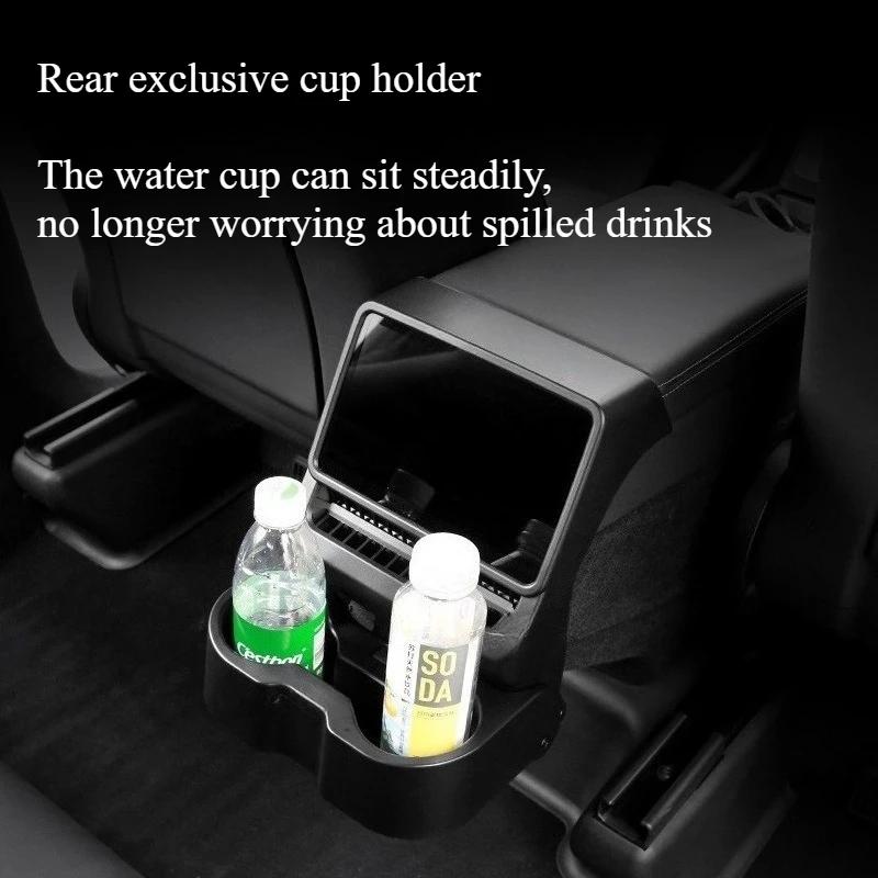 For Tesla Model Y Juniper 2025 Model 3 Highland Rear Screen Water Cup Holder Multifunctional Storage Box Interior Accessories