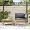 Maison Exclusive - Salon de jardin 2 pcs avec coussins gris foncé Bambou