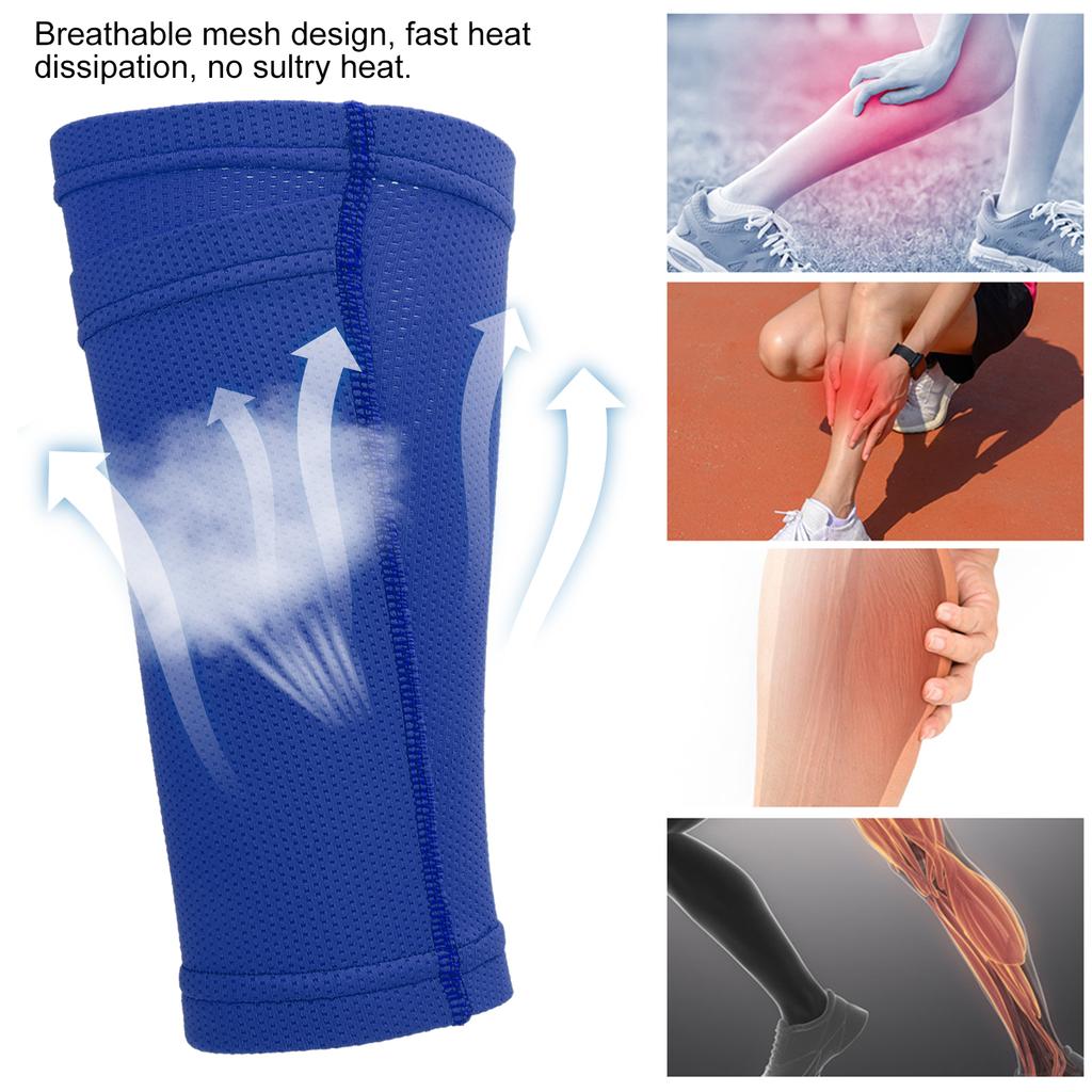 1 Pair Soccer Shin Guard Socks Double Layer Shin Pad Sleeves for Football Training Blue