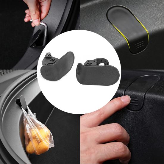 1 Pair Front Trunk Hook for Tesla Model 3, Strong Load-Bearing Hidden Grocery Bag Holder, Foldable Frunk Organizer Accessory