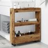 Narrow Storage Trolley 3 Tier Rustic Wood Look Engineered Wood