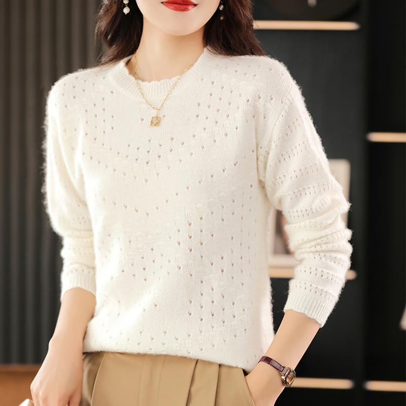 Women's Loose Fit Knit Wool Sweater - New Style, Lazy Autumn/Winter Base Layer, Round Neck Top