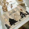 4/6/8/10PC Christmas Striped Placemat Home Dining Table Western Restaurant Christmas Party Decoration