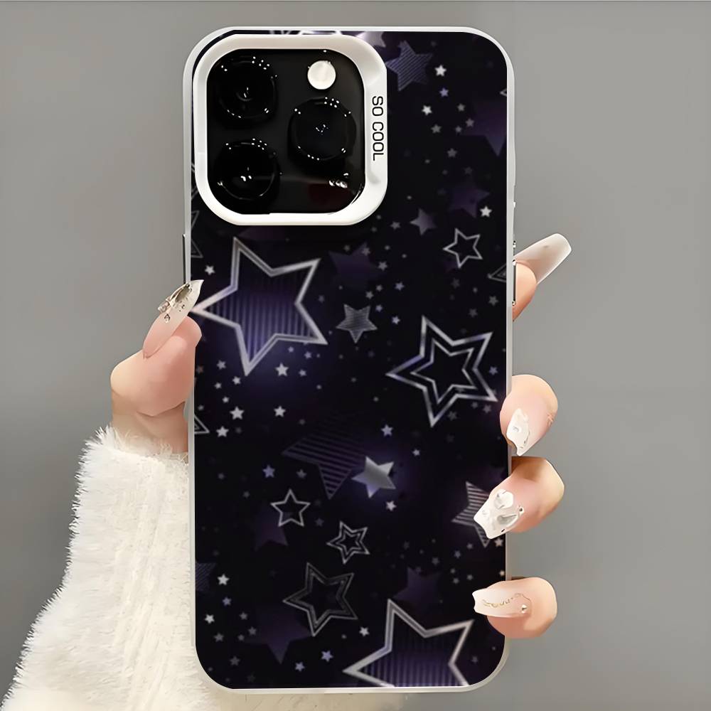 Cute Korean Ins Y2k Star Phone Case  Phone Case For iPhone 14 16 15 11 12 13 Pro Max Mini Plus Shockproof Cover