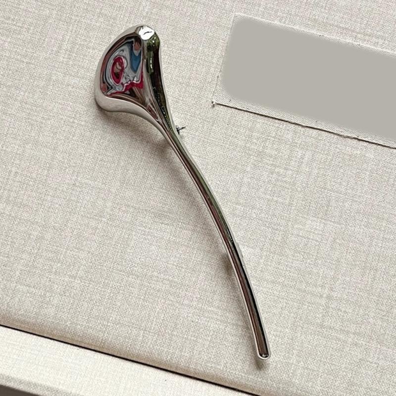 Glossy Leaf Fashion Brooch Sturdy Alloy Corsage Pin Portable Jewelry Gift for Women Social Event