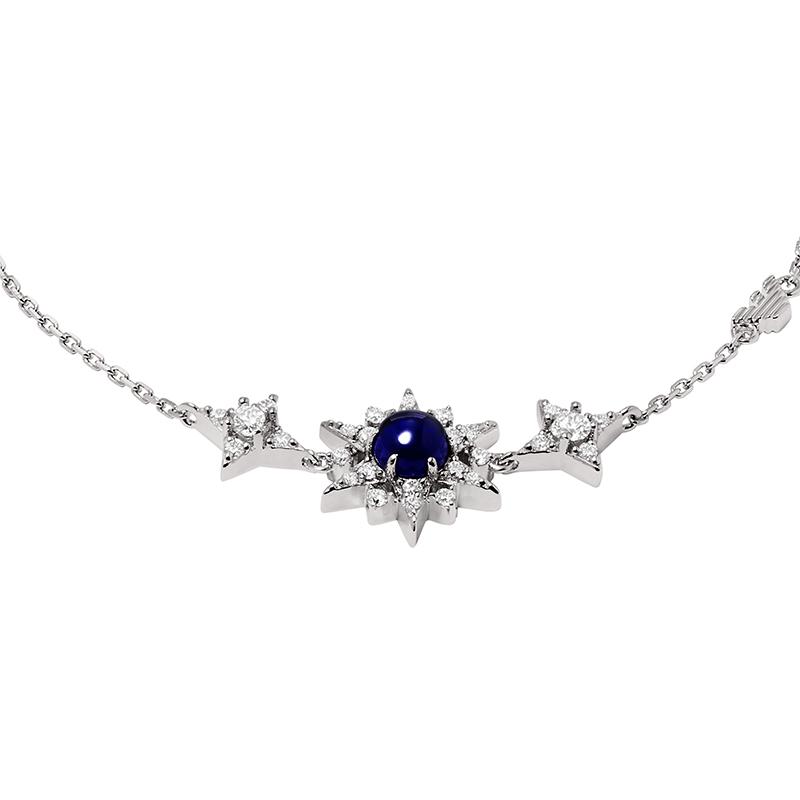 Emporio Armani Night Sky Blue Star Moon Series Paved Star Design Bracelet Women bracelet Silver EG3601040