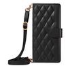 For Xiaomi 15 Pro Wallet Case Rhombus Leather Phone Cover with Shoulder Strap, Wrist Strap
