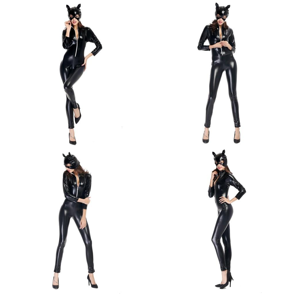 Unisex Leather Cat Girl Outfit For Cosplay Events And Halloween Parties