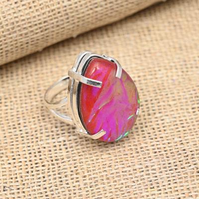 Red Australian Triplet Opal 925 Sterling Silver ručně vyráběný šperk pro ženy