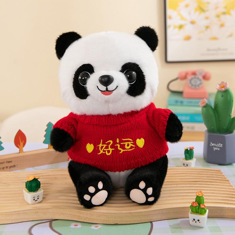 Sweater Giant Panda Plush Toy Cute Panda Doll Doll Zoo Event Souvenir Gift Ragdoll
