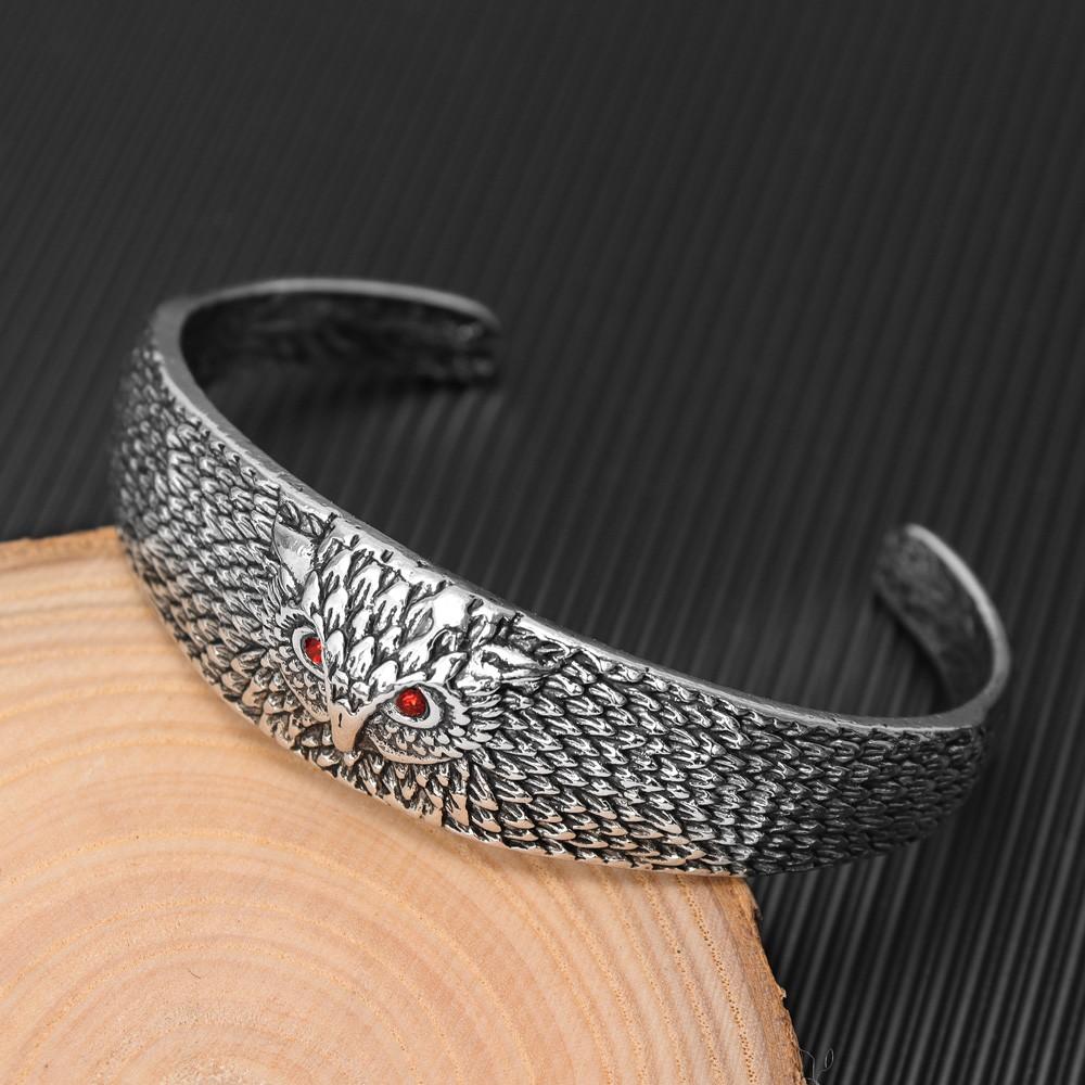 Personality Retro Lionhead Overbearing Owl Men's Bracelet Opening Trend Punk Adjustable Bracelet