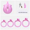 FRRK ABS Mini Clitoris Chastity Cage Three-Way Harness Belt Pearl Decor Intimate Restraint Wearable Gear For Adult 18+ Men