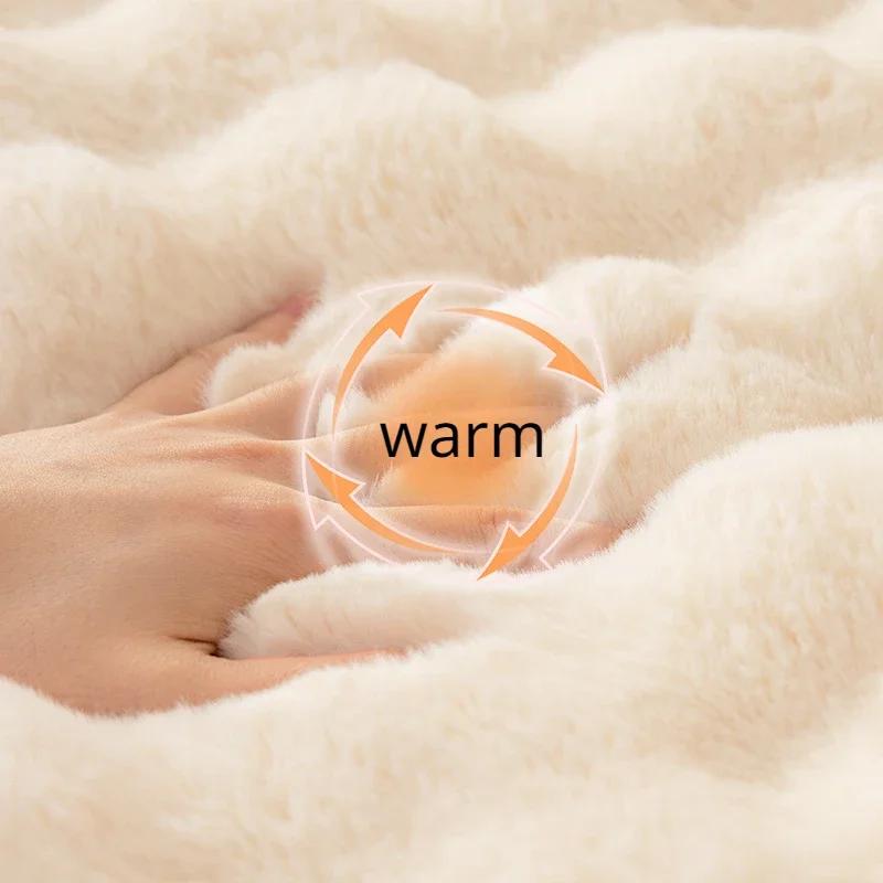 Winter Thickening Anti Slip Light Luxury Cushion Sofa Cover New Fabric Cover Autumn and Winter Rabbit Plush Sofa Cushion
