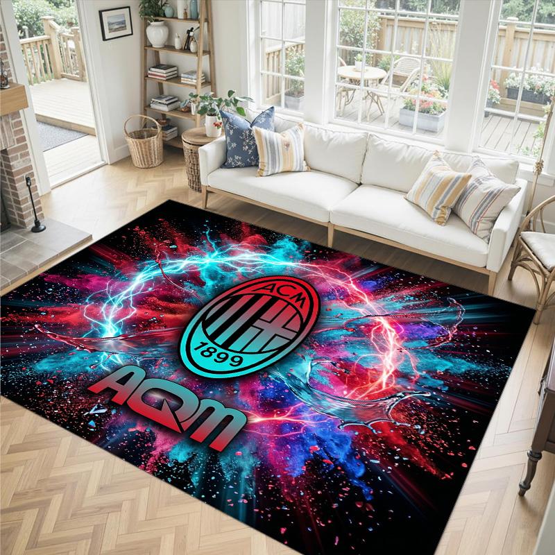 AC Milan Design Crystal Velvet Carpet Cozy Non?Slip Printed Rug For Bedroom Living Room Entrance