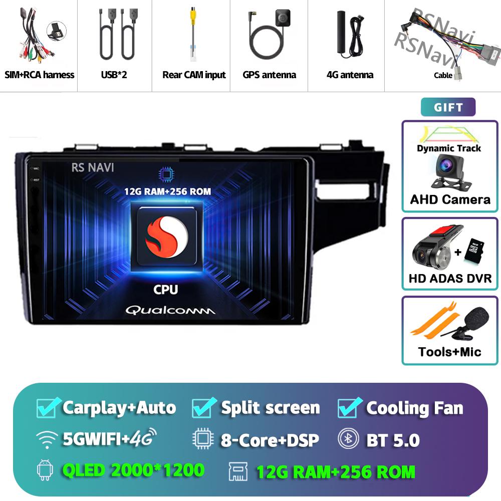 Android 14 Carplay Auto For Honda Jazz Fit 2014 - 2015 Car Radio Player Multimedia Stereo 360 Camera Navigation Video AI Voice