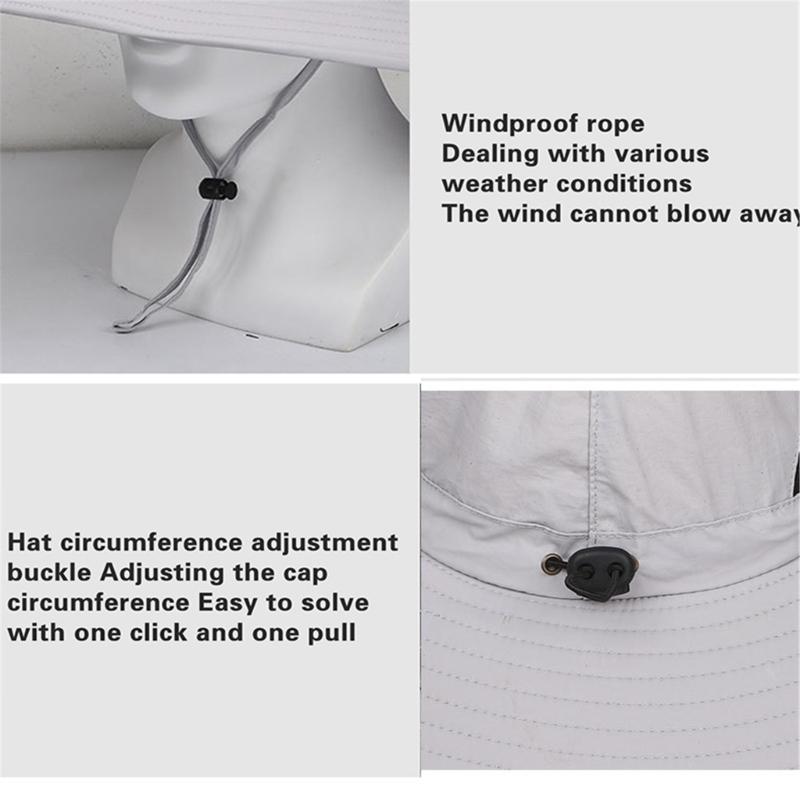 Fishing Hat for Adult with USB Cooling Fan Solar Powered Fan Hat Waterproof Sun Protective Hat for Outdoor Activity