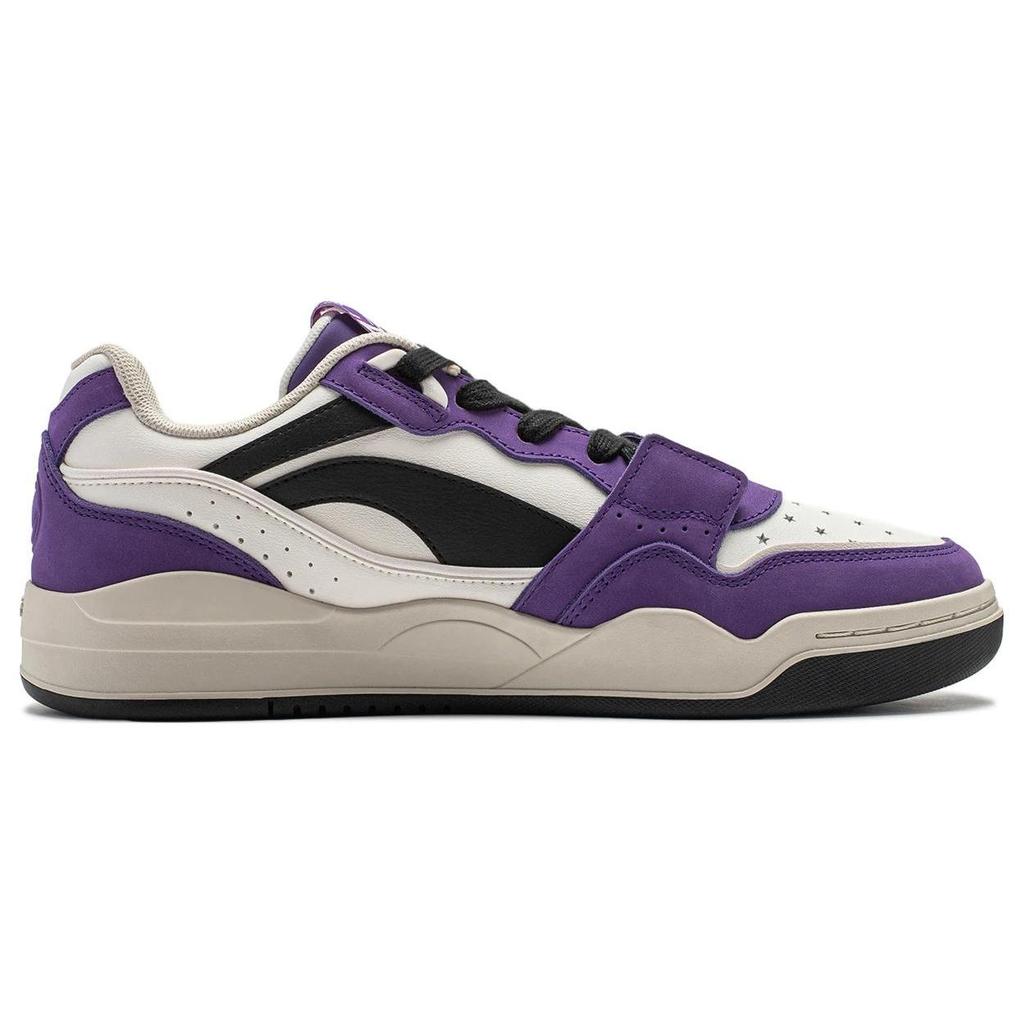 Li Ning Yuebai Cushioning Breathable Low top Skateboard Shoes Unisex White Purple AGCS427-13