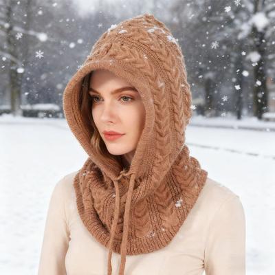 Dámská pletená čepice Twist textura Elastický střih Pohodlná Pružná Teplá Zesílená čepice Zimní Venkovní Neformální oblečení