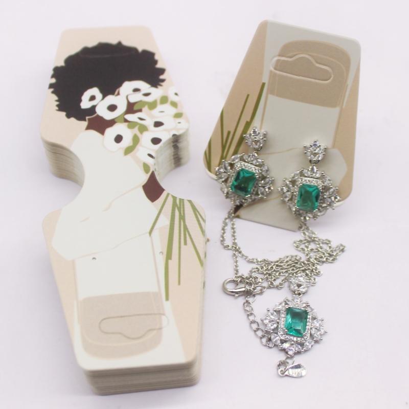 100pc/lot Multi Design Printed Jewelry Necklace Earring Set Card Flower and Bird Styles Hair Accessoreis Bracelet Dispaly Card