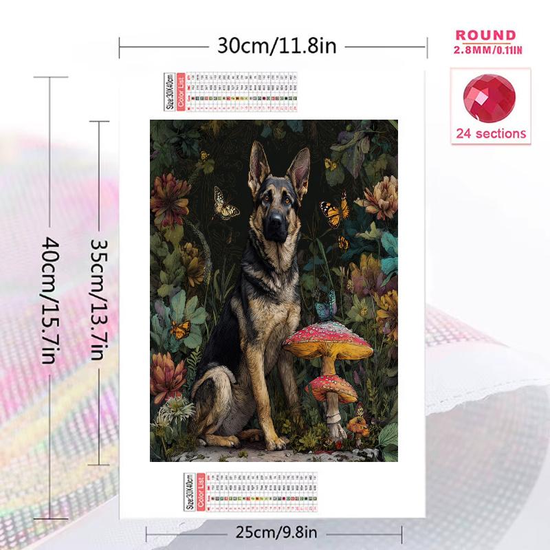 German Shepherd Pattern  3pcs 100% Round Full Drill 5D DIY Diamond Painting Embroidery Cross Stitch Rhinestone Décor