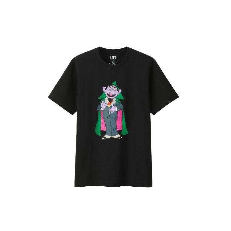 Uniqlo X Kaws X Sesame Street Collaboration Short Sleeve T-Shirt Unisex Tops Black UQ412761000